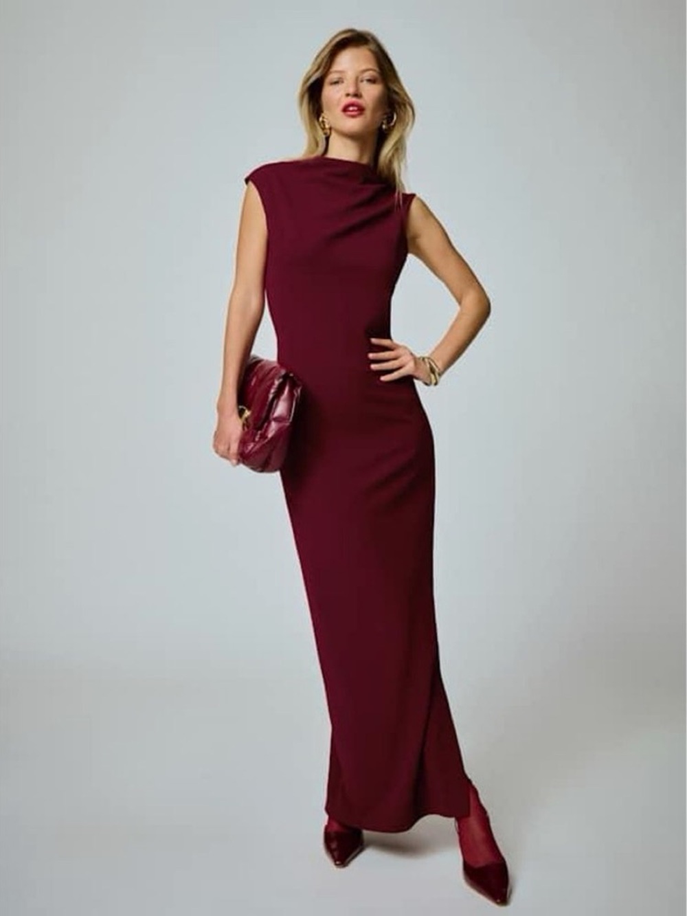Reformation Beau Knit Dress - Deep Red